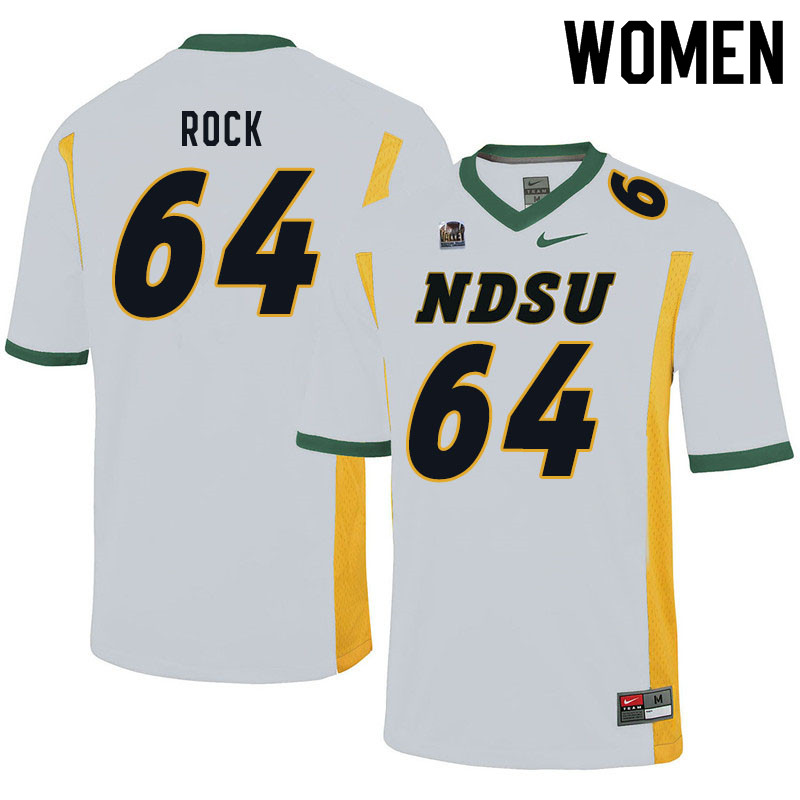 Women #64 Jake Rock North Dakota State Bison College Football Jerseys Sale-White